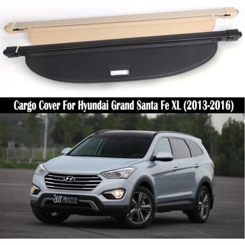 Rear Cargo Cover For HYUNDAI Grand Santa Fe XL 2013 2014 2015 2016 privacy Trunk Screen Security Shield shade Auto Accessories