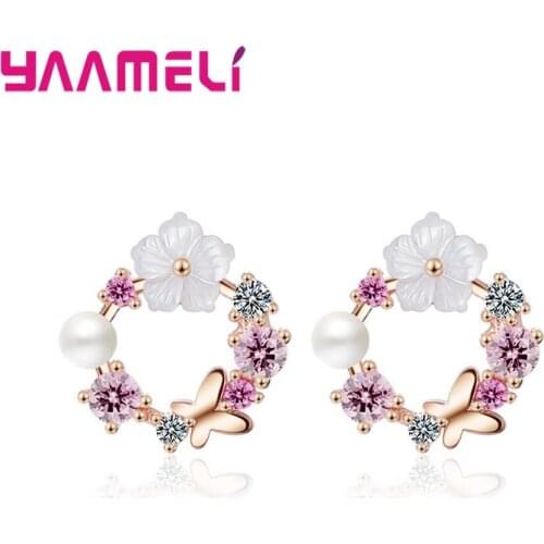 New Trendy 925 Sterling Silver Jewelry for Women Girlfriends Gift Charming Garland Enamel Earrings Anniversary Present