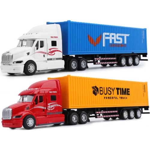1:48 Container Truck Vehicle Model Toy Pull-Back Children Vehicle Toy with Light Sound