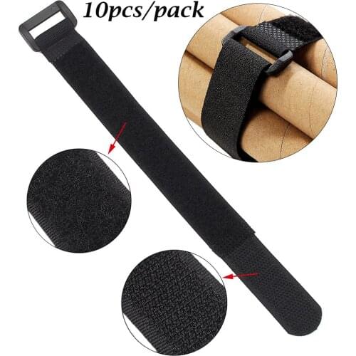 10Pcs Durable Nylon Loop Strap Hook Cable Self-adhesive Bike Tie Bicycle Strap Multi-Purpose Reusable Fastening Cable Ties