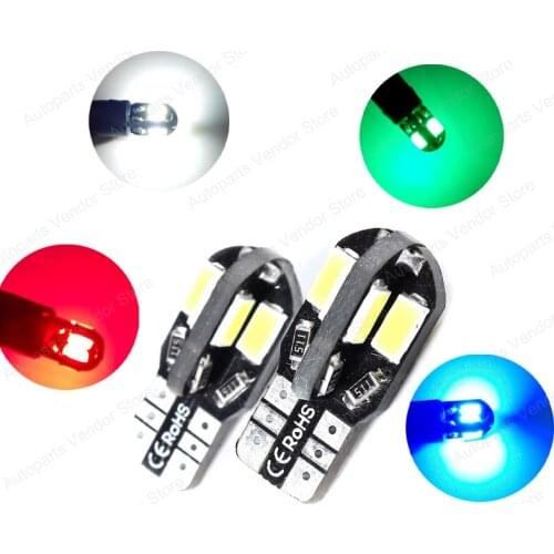 10Pcs T10 W5W 5630 8SMD LED Canbus Error Free Car Bulbs 168 194 2825 Clearance Lamps License Plate Reading Lights 12V