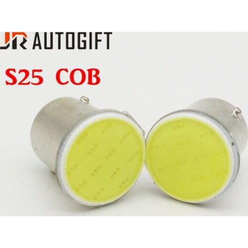 100X S25 COB 1156 1157 12 Chips BA15S BAY15D P21W Signal Reverse Parking lights car styling 12/24V Auto LED bulb car accessories