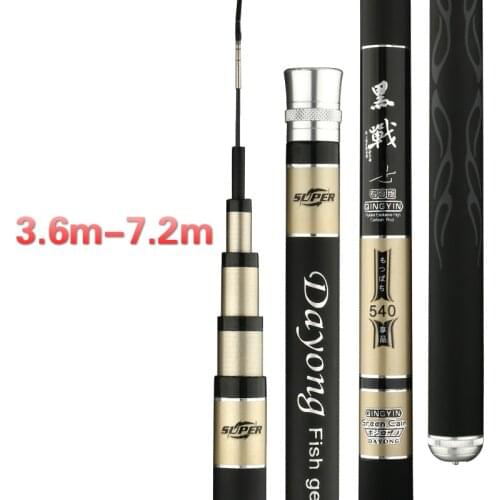 3.6m- 7.2m Taiwan Fishing Cane Carbon Hand Pole Super Hard Ultra Light Fishing Rod Telescopic Olta 28 Tonalty Fishing Gear Pesca
