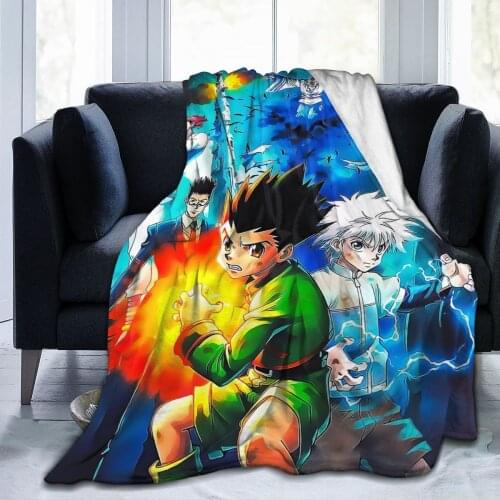 3d Anime Hunter X Hunter Killua Zoldyck Comic Print Blanket Soft Fleece Bedding Quilt Home Sofa Sherpa Plush Throw Blankets