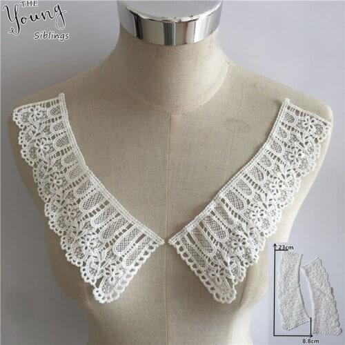 5 Pcs Milk Silk Lace collar Guipure Flower fake collar for DIY Garment dress blouse Baby dress Toddle Sweater