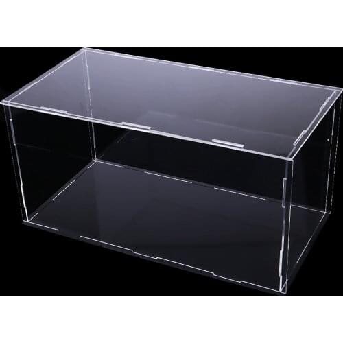 Acrylic Display Case/ Box Dustproof Showcase Assembly Black Base 8x4x4inches