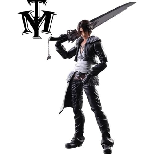 Anime Game Play Arts Kai FF VIII FF8 Squall Leonhart Peripherals PVC Statue Model 10" Action Figure Playarts Toys Retail box