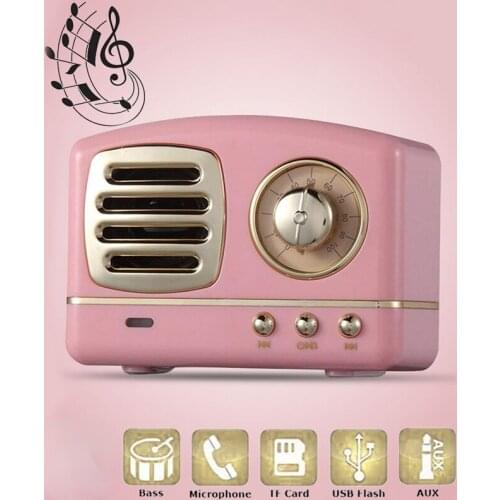 HM11 Retro Bluetooth Wireless Mini Portable Speaker 3D Stereo Surround Subwoofer Support TF Card for Xiaomi/iPhone