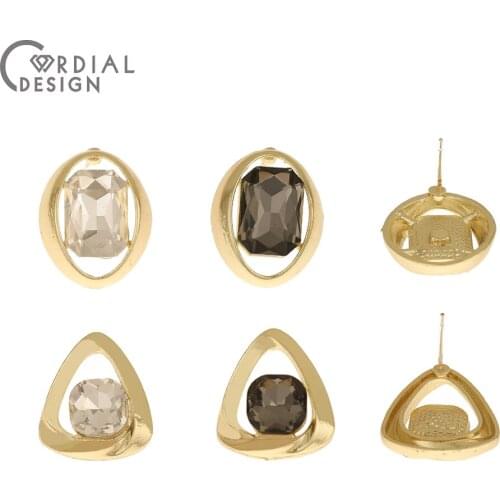 Cordial Design 50Pcs Jewelry Accessories/Geometry Shape/Rhinestone Earrings Stud/Hand Made/DIY/Jewelry Findings & Components