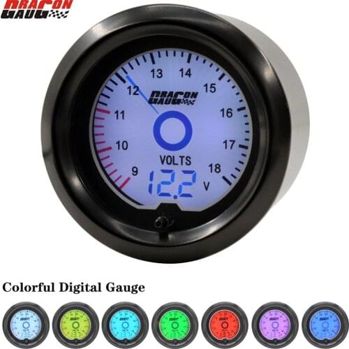 Dragon 2" 7 Color Light LCD Digital Car Motorcycle Speedboat For 12 Volt Battery Gauge Voltage Meter Free Shipping
