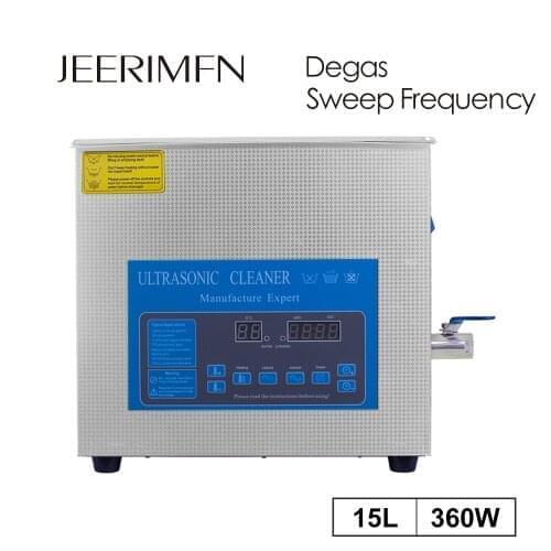 Degas Ultrasonic Cleaning Machine 15L Hardware Auto Parts Ultrasound Washer Injector Engine Mould Oil Degreasing Sonic Cleaner