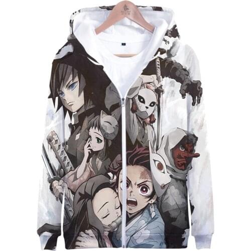Demon Slayer Kimetsu no Yaiba 3D Print Zipper Hoodie Men/Women Winter Fashion Harajuku Hoodies Sweatshirt Hot Sale Jacket Coat