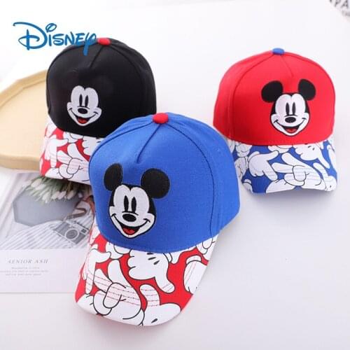 Disney Anime Cartoon Mickey Childrens Cap Embroidery Printing Adjustable Kids Boys Girls Baseball Cap Casual Cap 3-8 Years Old