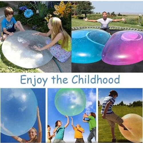 Verceco Childrens Bubble Ball Toy Giant Inflatable Water Beach Ball Soft Rubber Ball Jelly Balloon Children Outdoor Party