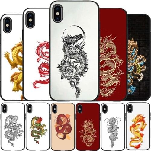 Dragon black Silicone Phone Case For iPhone 12 XR XS Max 5 5S SE 2020 6 6S 7 8 PLUS X 11Pro Max 11 Cover