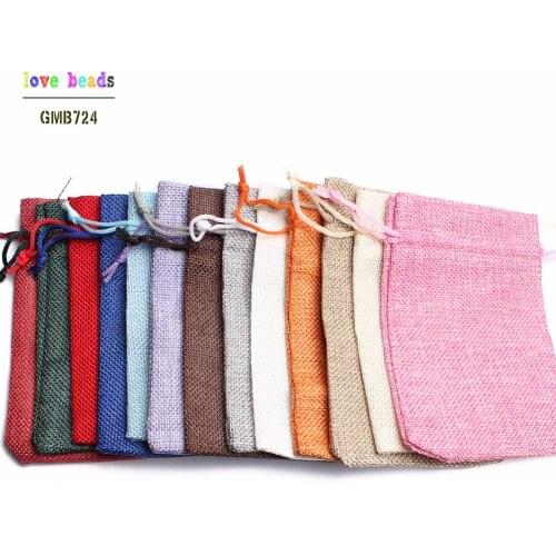 10*14cm Mini Burlap Jute Drawstring Gift Jewelry Pouches Bags for Wedding Favors Christmas 10pcs /lot