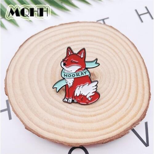 Cartoon Cute Fox Thinking Enamel Pin Sweet Animal Brooch Alloy Badge Clothes Bag Accessories Temperament Woman Jewelry Gift