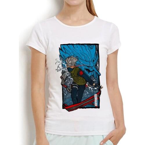Hatake Kakashi funny anime t shirt women summer new casual short sleeve tshirt femme cute Naruto manga streetwear t-shirt