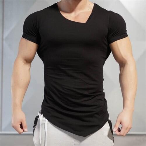 Rashgard Gym T Shirt Men Cotton Tights Sport Shirt Running T-Shirt Men Bodybuilding Fitness Sportswear Outdoor Workout Tshirt