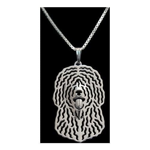 Spanish Water Dog pendant necklace women gold silver plated Simple abstract animal jewelry