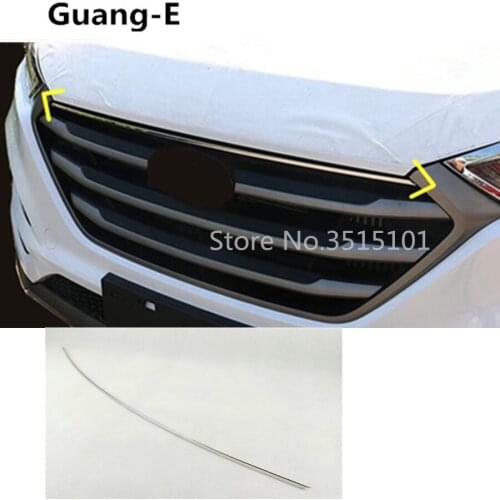 Car Cover Bumper Engine ABS Chrome Trim Front Racing Grid Grill Grille Frame Edge 1pcs For Hyundai Tucson 2015 2016 2017 2018