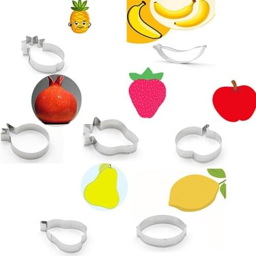 Kitchen Supplies 7Pcs Fruit Banana Apple Lemon Metal DIY Cookie Cutter Mold Biscuit Fondant Cake Mold Baking Tool For Kitchen