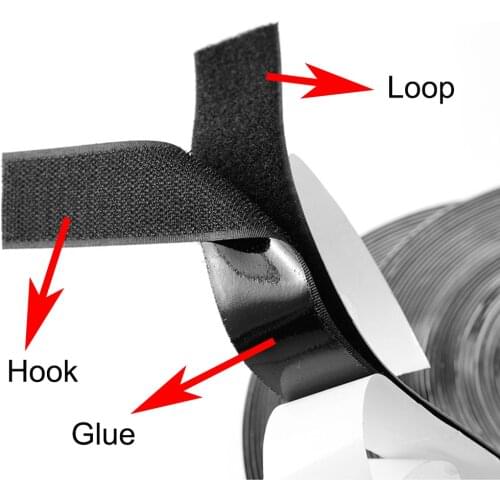 25M Tape Velcros Hook and Loop Strong Self adhesive Hook and Loop Fastener Tape nylon sticker velcros adhesive with Glue for DIY