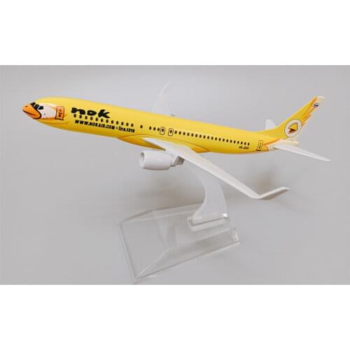 Alloy Metal Yellow Thai NOK Air B737 Airlines Airplane Model Thailand NOK Boeing 737 Airways Plane Model Aircraft Gifts 16cm