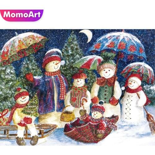 MomoArt 5D DIY Diamond Embroidery Sowman Craft Kit Full Square Diamond Painting Cartoon Handmade Gifts Christmas Decorations
