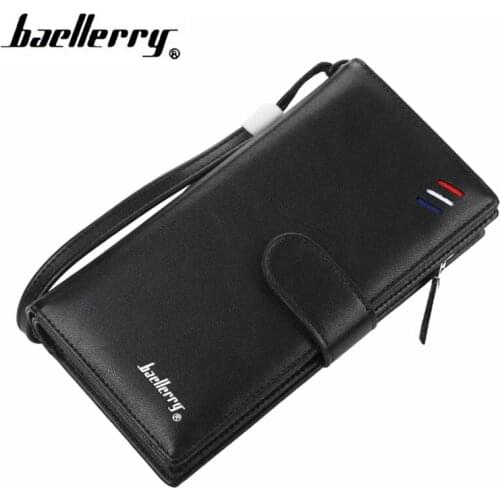 Baellerry Men Wallets Leather Large Capacity Zipper Long Phone Pocket High quality Male Clutch Bag Coin Purse Card Holder