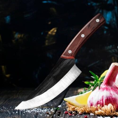 New Boning Knife Handmade Forged Hammered Chef Kitchen Knives BBQ Tools Chopping Butcher Meat Cleaver Outdoor Camping Gadgets