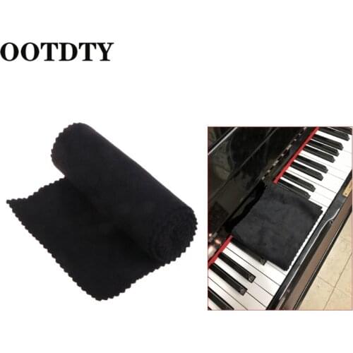 OOTDTY 88 Keys Black Soft Piano Key Cover Keyboard Dust Proof Moisture Flannel Cloth Piano Accessories