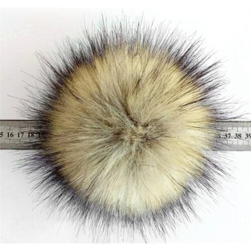 1Pc Fluffy Pompom Hat Buttons stitch Accessories Faux Raccoon Fake Fur Hair Ball Huge Ball 10 CM Clothes Decoration