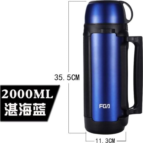 Portable Water Bottle Stainless Steel Insulated 2l Water Bottle Metal Travel Butelka Na Wode Camping Equipment Kitchen XX60WB