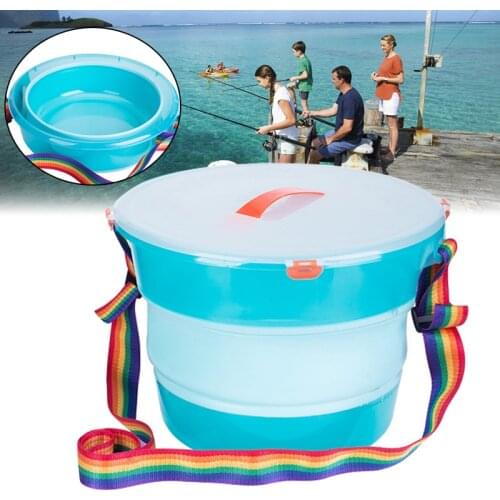 Portable Folding Fishing Bucket Outdoor Bathroom Water Storage Car Washing Bait Tackle Supplies