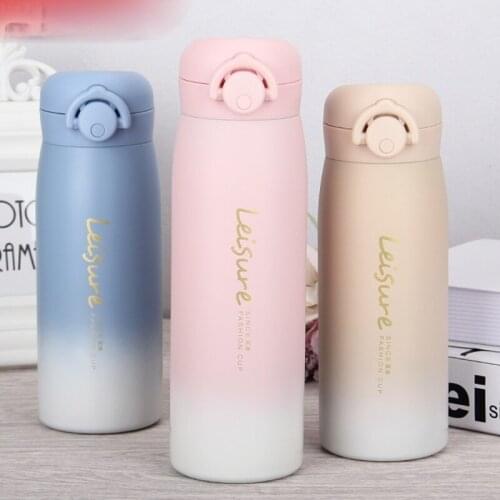 Simple Gradient Stainless Steel Vacuum Insulation Cup Plunge Cup Fashion Cute Gift Cup Stainless Steel Water Bottle Eco Friendly