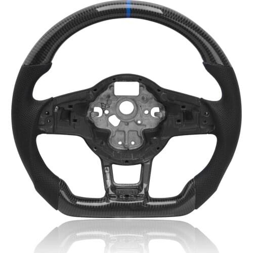 Carbon fiber steering wheel For MK7.5 GTI R For Volkswagen Golf MK7 Surrounded by perforated leather steering wheel assembly