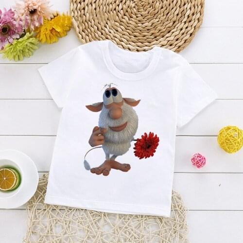 Cartoon Print Baby Clothes Pattern T-shirt Boys And Girls Soft White T Shirt Toddler Summer Fashion New Style Top Kids T Shirt