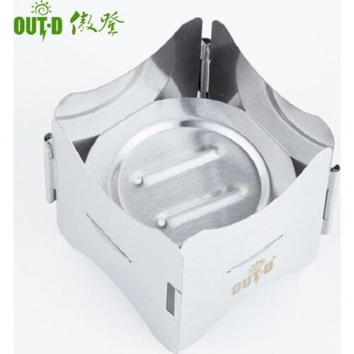 Out-D Folding Stove Stand for Camping Picnic Cooker Frame Portable Solid Alcohol Stove Rack Stove Accessories B-15