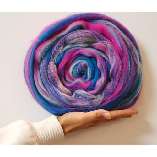 Wool Blended Wool Roving 50g Merino Mixed Hand Dyed Wool Top Art Needle and Wet Felting Supplies Needle Felting Diy Wool (NO.12)