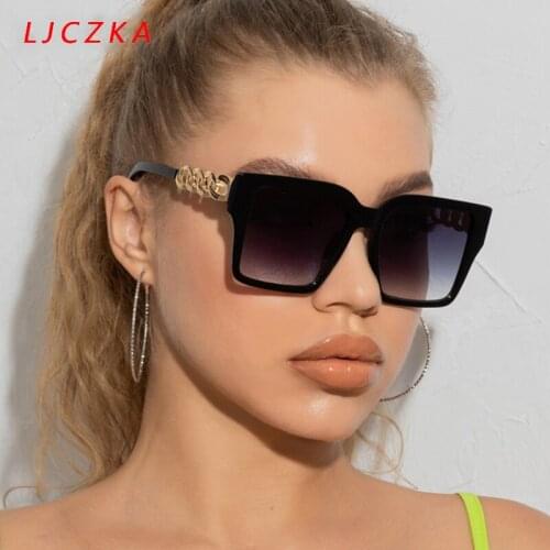 Fashion Oversized Square Sunglasses Women 2021 Designer Luxury Cat Eye Sun Glasses Classic Vintage UV400 Outdoor Oculos De Sol