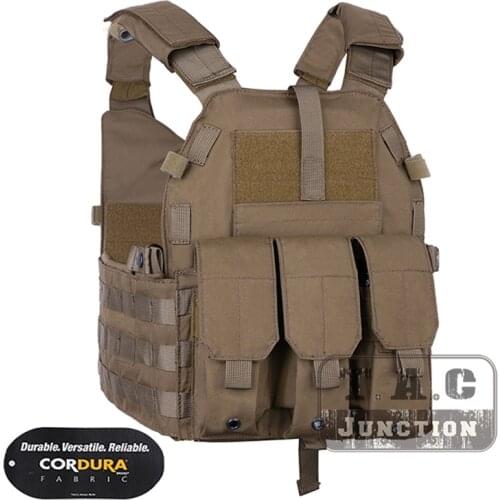 Tactical LBT-6094K Plate Carrier Vest Emerson Combat Airsoft Military Body Armor MOLLE Vest W/ M16 Magazine Pouch Coyote Brown