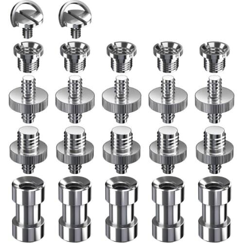 Camera Screw, 22 Pcs Tripod Screw Adapter Converter Ring Screw Pack(1/4 male to 1/4 male, 1/4 male to 3/8 male,1/4 female to 3/8