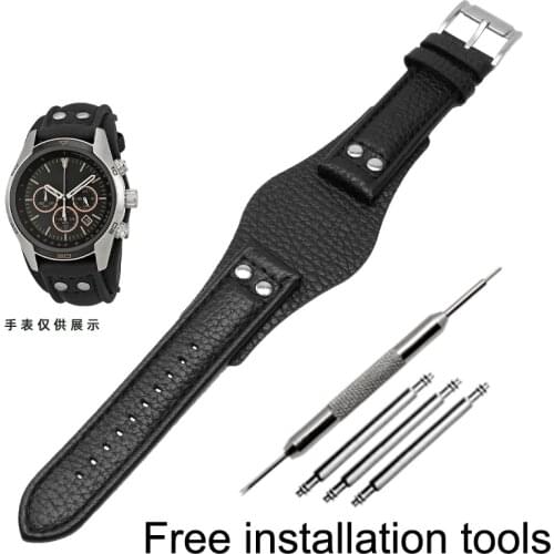 High Quality Leather Strap 22mm With Pad Fossil CH2891 CH3051 CH2564 CH2565 Strap Handmade Mens Leather Bracelet