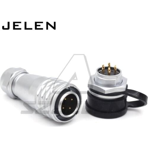 WEIPU SF16 series waterproof connector 4 pin plugs and sockets, IP67 ,Metal round push-pull self-locking connector 16mm, 5A
