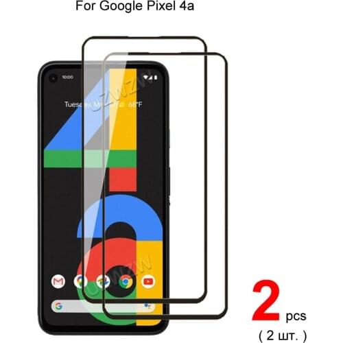 2pcs For Google Pixel 4a (4G) Full Cover Tempered Glass Screen Protector Protective Glass Guard