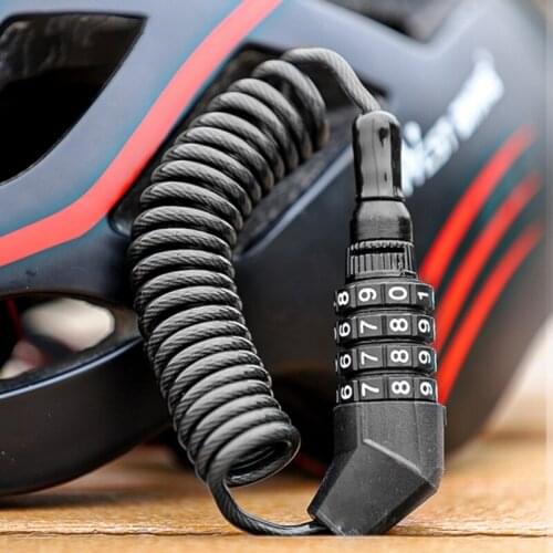 Helmet Lock Anti-theft 4 Digit Password Bicycle Locks for Scooter Motorcycle Portable MTB Road Bike Cable Mini Lock Security