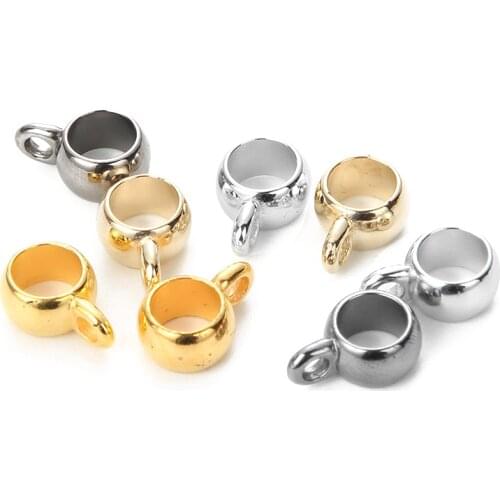 50Pcs/lot 4Colors Pendant Clip Clasps Bail Hooks CCB Big Hole Bead Spacer Loose Beads Connector For Jewelry Making DIY Supplies