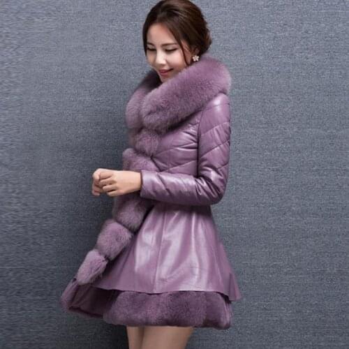 XXS-8XL plus size winter new imitation fox fur pu stitching coat Middle East luxury womens faux fur jacket warm coat wj1364