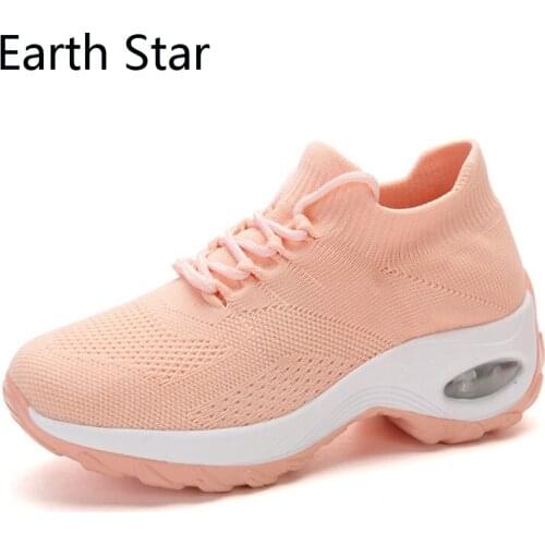 Platform Sneakers Women Flats 2021 Breathable Casual Shoes Flats 6 Colors Wedges Sneakers for Women Mesh Sock Zapatos De Mujer